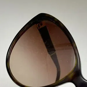 CHANEL Brown Tortoise & Leather Detail Cat Eye Sunglasses - Style: 5225 Chanel Brown Tortoise Print Frame and Leather Quilted Arm  main image 4
